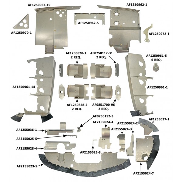 Cessna Turbo C-T206 (1978-86) FLOAT PLANE Complete Engine Baffle Set